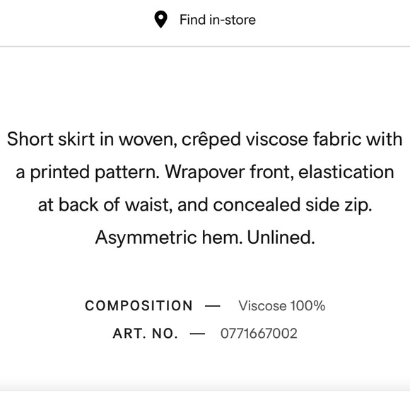 NWT H&M asymmetrical floral skirt size 4 - Picture 5 of 5